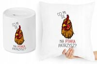 Zabawny Zestaw Poduszka + Skarbonka Prezent Z Nadrukiem Ze Zdjęciem