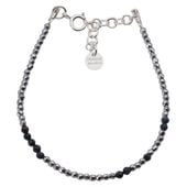 Bransoletka urodzeniowa wrzesień - szafir, hematyt i srebro