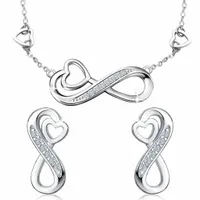 KOMPLET PIĘKNEJ SREBRNEJ BIŻUTERII DAMSKIEJ 925