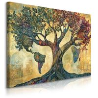 Obraz Ścienny Do Sypialni Drzewo Życia Mapa Styl Orientalny 120cm x 80cm