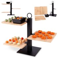 Patera Bambusowa 3-piętrowa Poziomowa na Ciasto Ciastka Owoce Przekąski