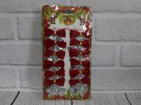 Kokardki świąteczne czerwono-srebrne 5,5 cm -  12 szt    KOK-19034