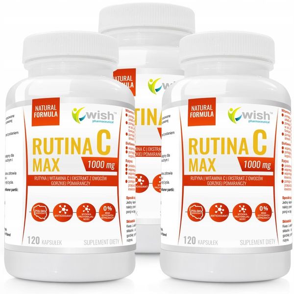 RUTINA C MAX WITAMINA C 1000mg RUTYNA 360 kapsułek zdjęcie 1