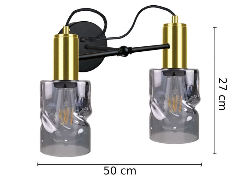 Kinkiet 2xE27 INGER BLACK/GOLD zdjęcie 3