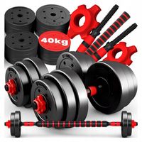 Hantle regulowane bitumiczne sztanga 40kg zestaw hantli 2x20kg MEGA