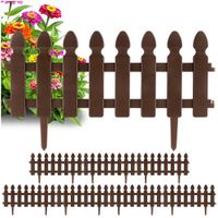 8x Płotek Ogrodowy Brązowy Border Palisada Obrzeże Trawnika Grządki 392 cm