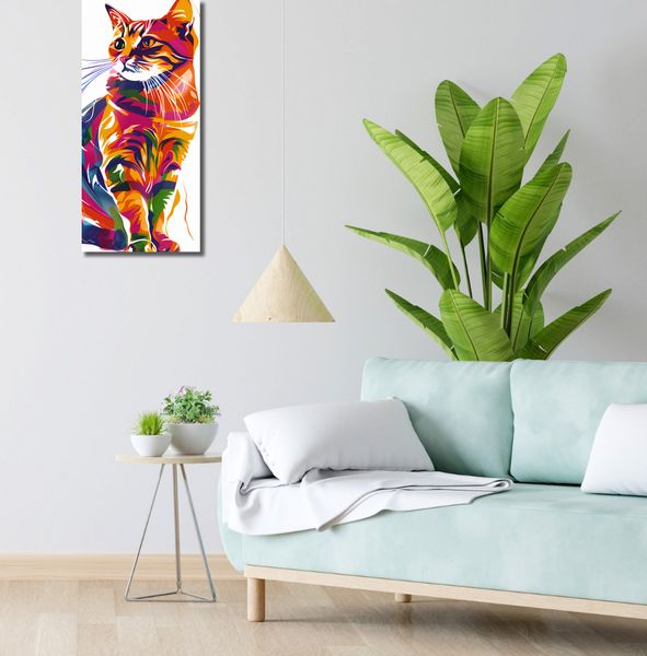 Obraz 30x70cm Nasycony Kot zdjęcie 2