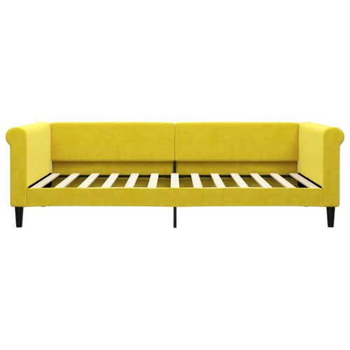 Sofa z materacem do spania, żółta, 100x200 cm, aksamit na Arena.pl