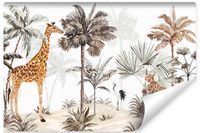 Fototapeta Dziecięca Tropikalna Dżungla Dzikie ZWIERZĘTA Boho 360cm x 240cm