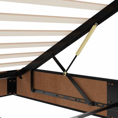 Łóżko Ottoman z materacem i LED, czarny, 80x200cm, aksamit na Arena.pl