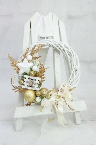 Wianek świąteczny na drzwi ozdoba stroik KOLORY na Arena.pl