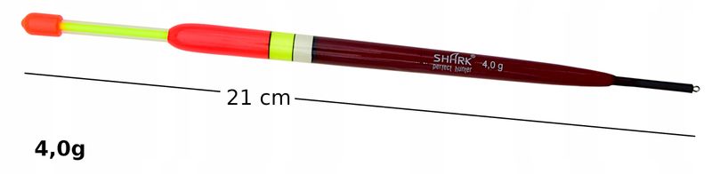 Spławik Przelotowy z BALSY SHARK 4,0 g/21 cm gniazdo na nasadkę świecącą zdjęcie 2