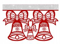 M16 Zazdrostka kuchenna firana ŚWIĄTECZNA DZWONKI zima Boże Narodzeni 40x25