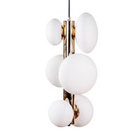 Sypialniana lampa wisząca Omi 1195 Zumaline kulista szklana biała złota