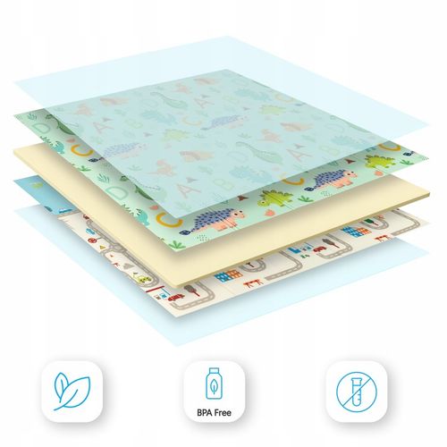 MATA PIANKOWA EDUKACYJNA DLA DZIECI DWUSTRONNA XPE SKŁADANA 180x200 MATADI na Arena.pl