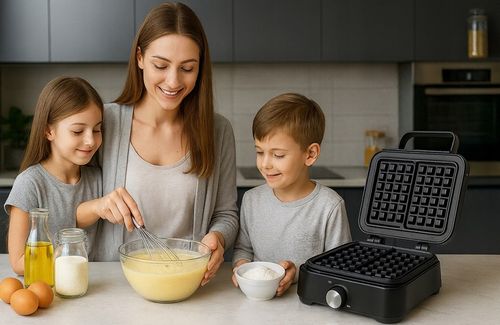 Gofrownica Primaveo 2500W Regulacja Temperatury 2 Duże Chrupiące Gofry na Arena.pl