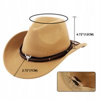 KAPELUSZ KOWBOJSKI COUNTRY WESTERN DLA DOROSŁYCH Uniseks 56-58CM Khaki