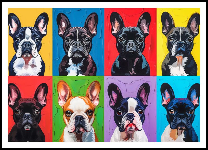 Plakat 100x70cm Buldogi Francuskie zdjęcie 3