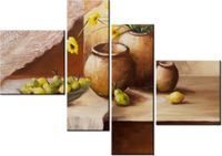 100 70CM OBRAZ 4 ELEM MARTWA NATURA DRUK PŁÓTNO RAMA