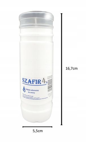 Wkłady do zniczy Parafinowe Całoroczne SZAFIR 4 17CM ! + zapalarka GRATIS na Arena.pl