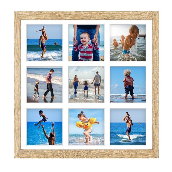 Ramka na 9 zdjęć Hekla 40x40x9 MDF galeria sonoma jasna 1szt. zdjęcie 1