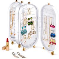 Pudełko organizer na biżuterię z lusterkiem