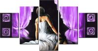 80CM 150CM OBRAZ 5 ELEM PIĘKNA DZIEWCZYNA FIOLECIE ŚCIENNY
