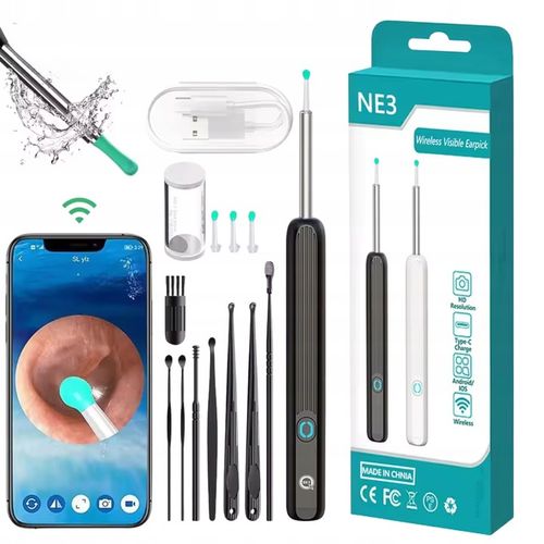 SMART OTOSKOP KAMERA CZYSZCZENIE USZU WOSK WIFI HD APLIKACJA ENDOSKOP na Arena.pl