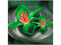 50X50CM ZIELONE KOSMICZNE KWIATY JAKUB BANAŚ OBRAZ