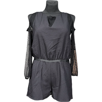 Kombinezon Damski z Krótkimi Spodenkami Lekki Wygodny Czarny Rozmiar 38