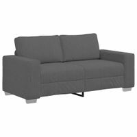 Sofa dwuosobowa Ciemnoszara 140 cm Tkanina sztruksowa
