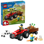 LEGO City Czerwony traktor z przyczepą i owcą Farma wieś 60461