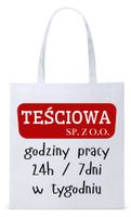 Dla Teściowej Mamy Prezent Torba Eco Biała Shopper Z Nadrukiem Ze Zdjęciem