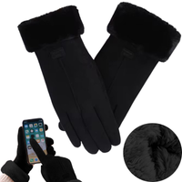 RĘKAWICZKI DAMSKIE DOTYKOWE OCIEPLANE Z FUTERKIEM