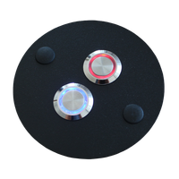 Przycisk podwójny dzwonka do domofonu METALOWY 9/230V D8,5 okrągły czarny