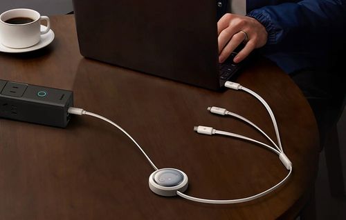 Kabel USB Baseus Free2Draw Retractable Cable 3in1 100W 1,1m white na Arena.pl