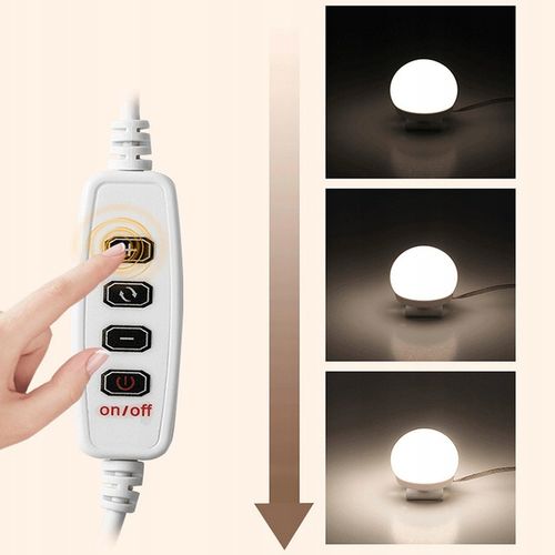 ŚWIATEŁKA LAMPKI LED NA LUSTRO TOALETKI MAKIJAŻ 10 POZIOMÓW JASNOŚCI 2 na Arena.pl