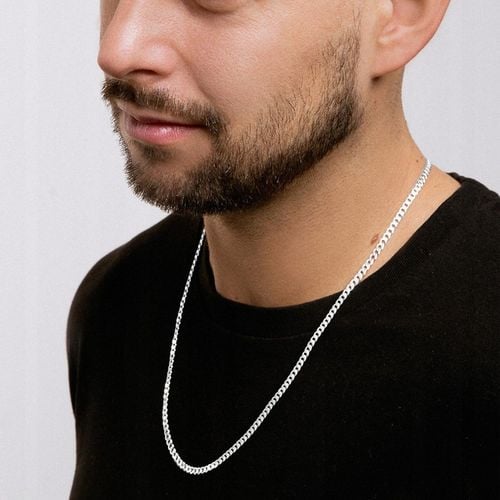 ŁAŃCUSZEK MĘSKI SREBRNY DŁUGI 55 cm PEŁNY SPLOT PANCERKA 3,2 mm SREBRO 925 na Arena.pl