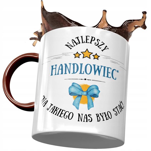 Kubek Bordowy Dla Handlowca Najlepszy Handlowiec Z Nadrukiem Ze Zdjęciem zdjęcie 1