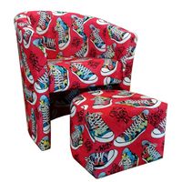 Fotel Club z podnóżkiem Mikrofaza Snikers 2