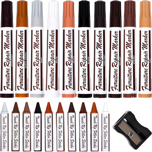 Zestaw Do Naprawy Mebli Rys Drewna Wosk Naprawczy Marker Temperówka 21 El na Arena.pl