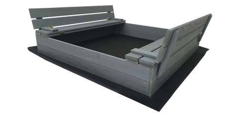 Duża Piaskownica Impregnowana Zamykana Drewniana 120cm SZARA na Arena.pl