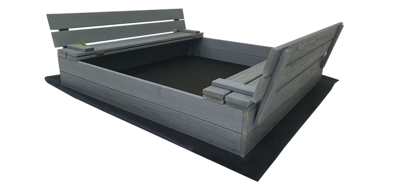 Duża Piaskownica Impregnowana Zamykana Drewniana 120cm SZARA zdjęcie 10