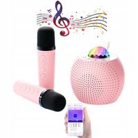 BEZPRZEWODOWY PRZENOŚNY ZESTAW DO KARAOKE GŁOŚNIK BLUETOOTH + 2x MIKROFON