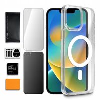 Etui Case do iPhone 14 Bezbarwne CLEAR MagSafe +2 Szkła Matowe i Hartowane