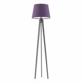 Lampa podłogowa CURACAO abażur fioletowy stelaż popielaty