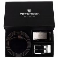 Pasek męski do spodni skórzany 4w1 zestaw na prezent dwustronny Peterson