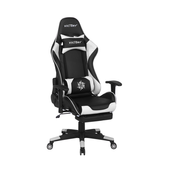 Krzesło biurowe regulowane ekoskóra czarno-białe VICTORY