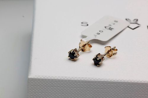 kolczyki złote z szafirami na Arena.pl