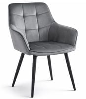 Krzesło tapicerowane VARSI ciemny szary velvet czarne nogi salonu